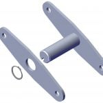 Roll Rite Bracket, 3 Spring Knuckle Pin with Stop Plate for SS Pivot 47960