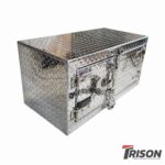 18" High x 18" Deep x 36" Wide Storage Box with Checkerplate Double Door & Camlock Handle