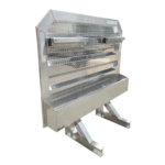 68" x 76" Semi Truck Headache Rack with Chain Racks & Full Tray - Checkerplate