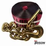 Ancra 41660-63-30, 3" x 30' Winch Strap with Chain Anchor - WLL 5,400 lbs - Red
